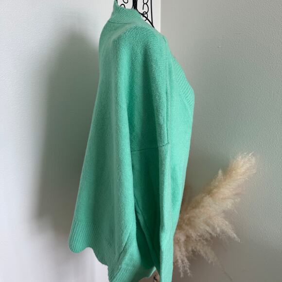 ee:some Mint Green Scalloped V-Neck Pullover Sweater M/L - Picture 2 of 9
